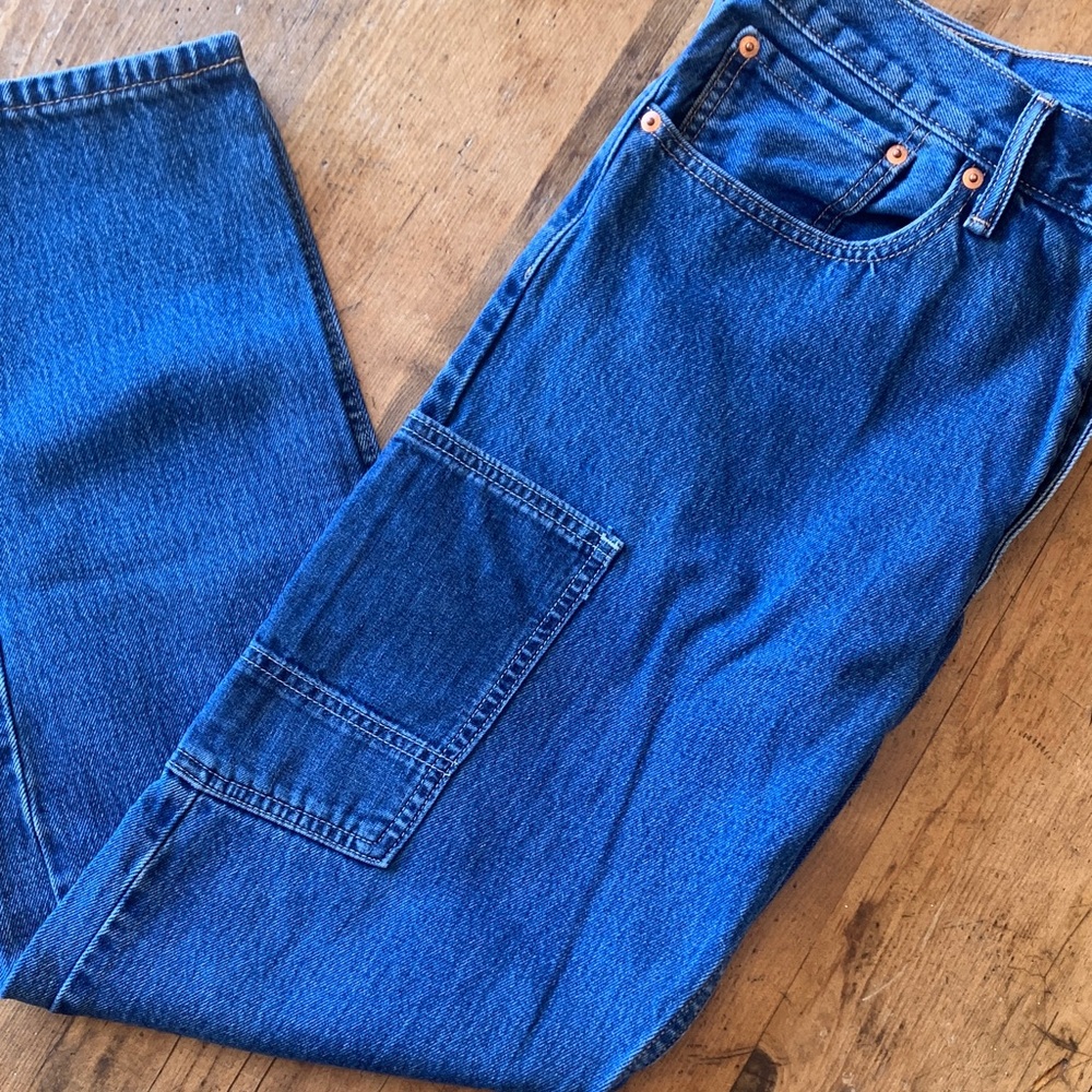 Levi's Relaxed Fit Blue Jeans with Utility Pockets